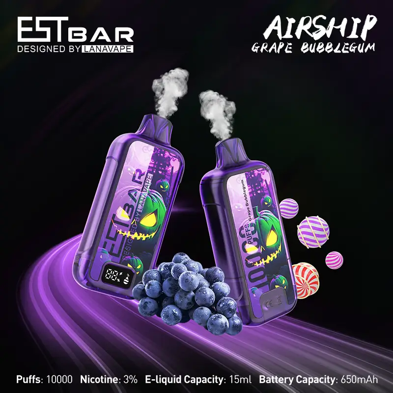 LANA AIRSHIP 10000 puffs GRAPE-BUBBLEGUM flavor disposable vape Canada