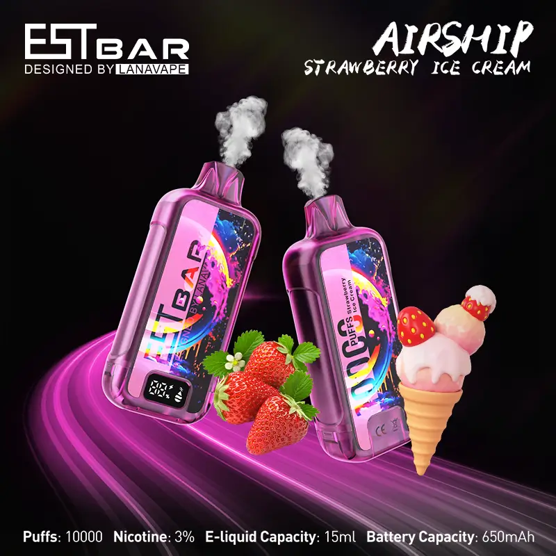 LANA AIRSHIP 10000 puffs STRAWBERRY-ICE-CREAM flavor