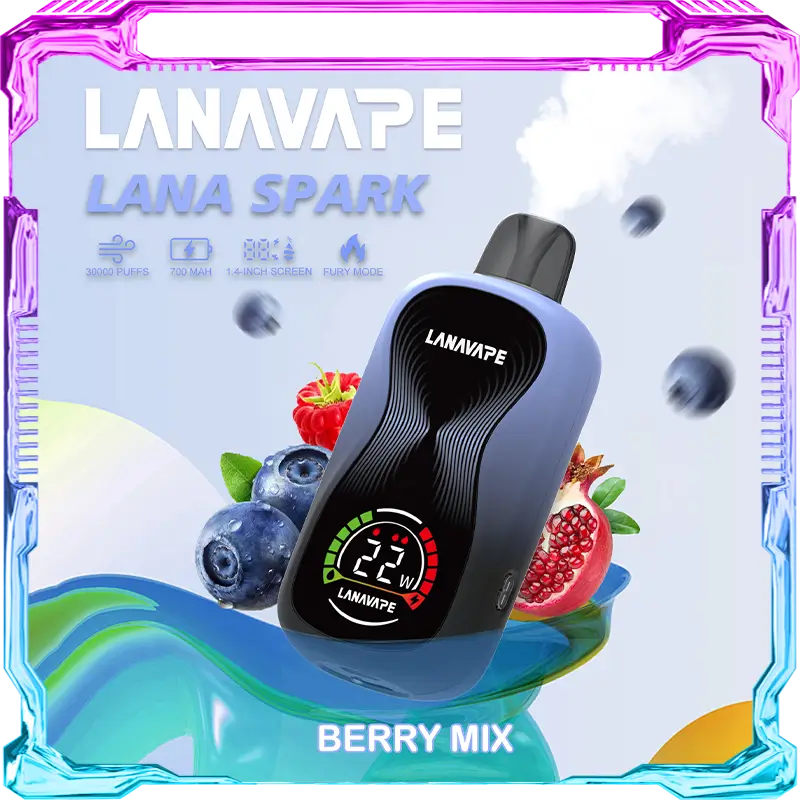 LANA SPARK BERRY MIX disposable vape 30000 puffs device with screen