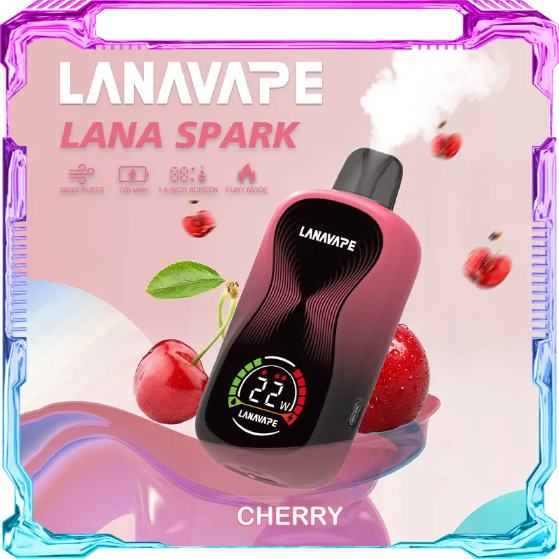 LANA SPARK CHERRY disposable vape 30000 puffs device with screen