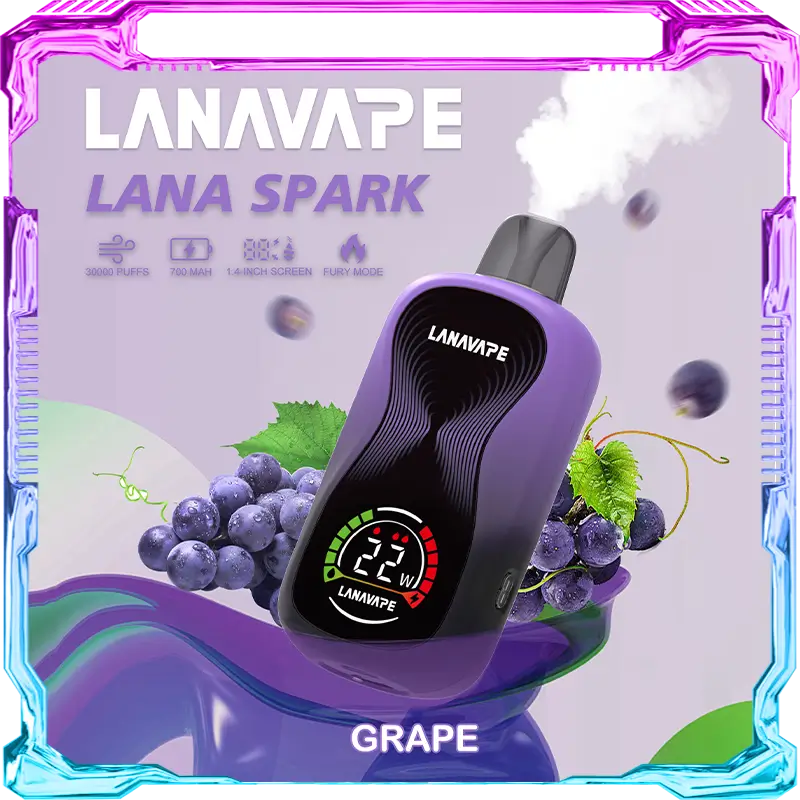 LANA SPARK GRAPE disposable vape 30000 puffs device with screen