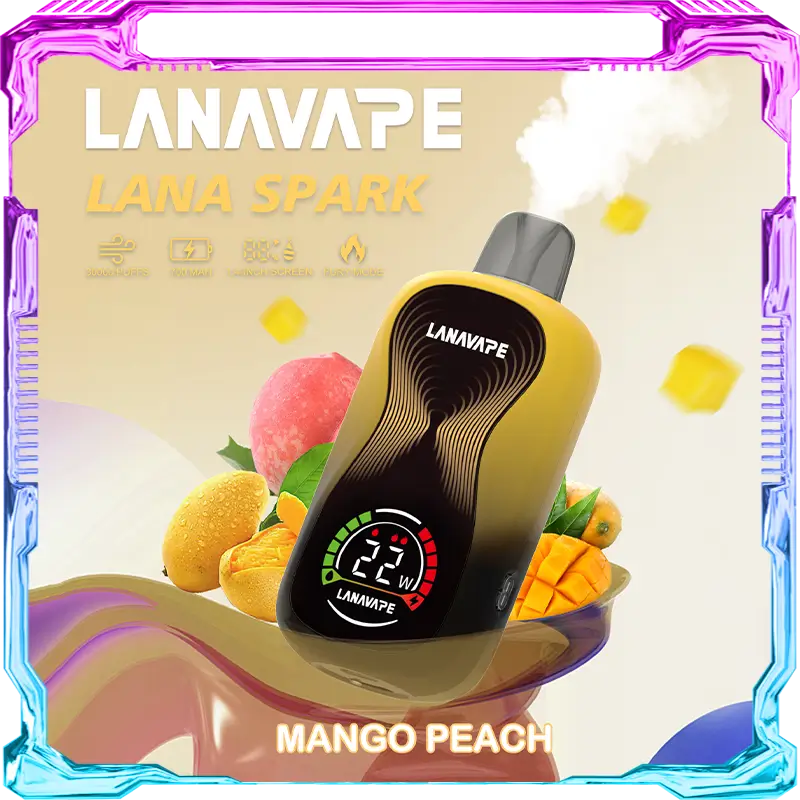 LANA SPARK MANGO PEACH disposable vape 30000 puffs device with screen