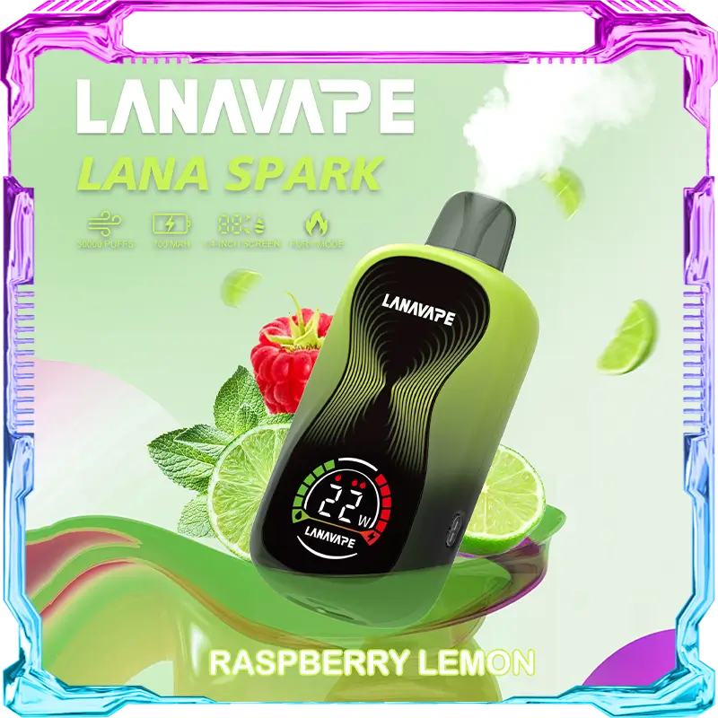 LANA SPARK RASPBERRY LEMON disposable vape 30000 puffs device with screen