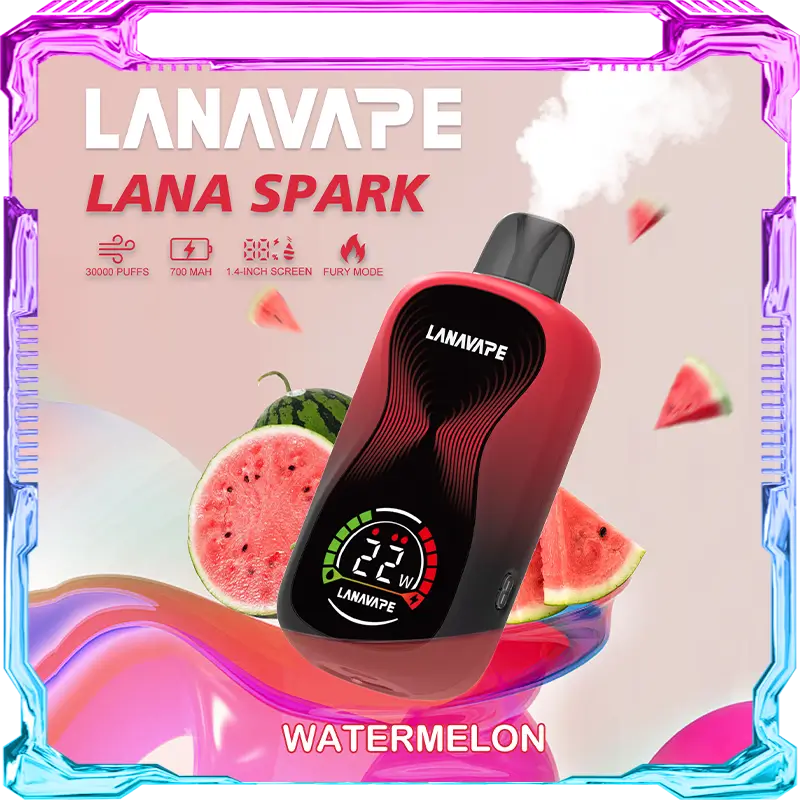LANA SPARK WATERMELON disposable vape 30000 puffs device with screen