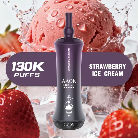 AAOKVAPE Y166 130000 Puffs Strawberry Ice Cream Disposable Vape | WillVape
